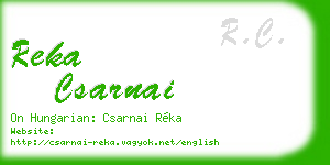 reka csarnai business card